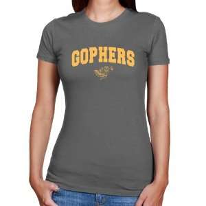  NCAA Minnesota Golden Gophers Ladies Charcoal Logo Arch T 