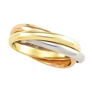 14K Tri Color Gold 3 Band Rolling Ring (Size 5) Jewelry 