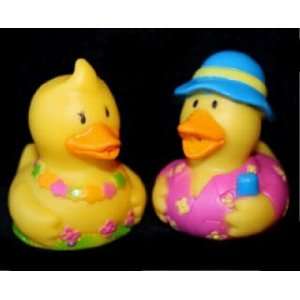  Set of 2 Mini Luau Rubber Ducks Toys & Games