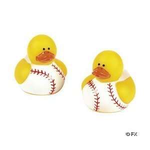  12 Mini Baseball Rubber Ducks Toys & Games