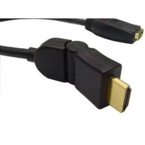  Hdmi Male to Female Up   Down Swivel Cable 6 inch 