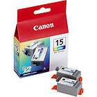 Lot of 2 Canon BCI 15 Color Ink Cartridges GENUINE NEW