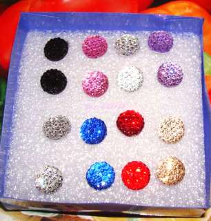 New Gorgeous Party Crystals Studs Earrings on Flexible Plastic Post 