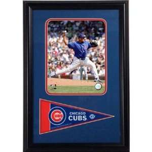  Carlos Zambrano Photograph with Team Pennant in a 12 x 18 