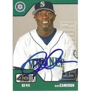  Mike Cameron Signed Seattle Mariners 2002 UD 40 Man Card 
