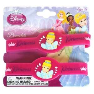  2pk Disney Princess Hot Pink Rubber Bracelets Sports 