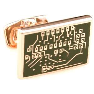  Rose Gold Microchip Cufflinks Cuff Links Jewelry