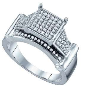 Sterling Silver Micro Pave Diamond Ring With 0.25CT Diamonds Across 