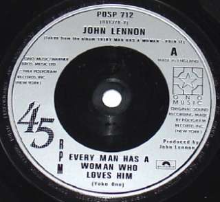 JOHN LENNON~EVERY MAN HAS A WOMAN~UK w/ POSTER ~7~NM/  