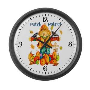  Large Wall Clock Halloween Thanksgiving Scarecrow Pumpkins 