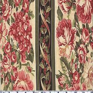  45 Wide A Call To Joy Repeating Rose Stripe Tan Fabric 