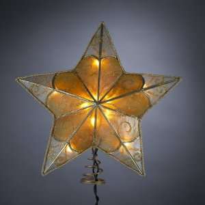   Swirl Capiz Star Christmas Tree Topper   Clear Lights