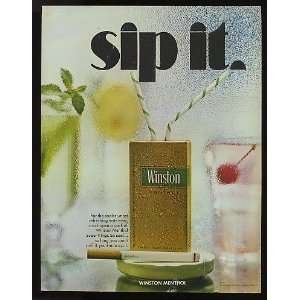  1969 Winston Menthol Cigarette Sip It Print Ad (9236 