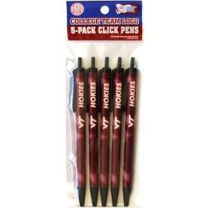 Virginia Tech Hokies Click Pens   5 Pack Sports 