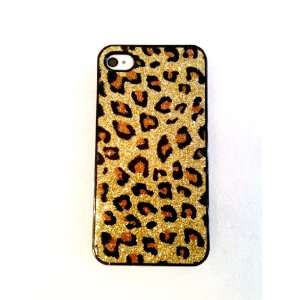  Shiny Leopard Hard Case Cover for iPhone 4/4S (Golden 