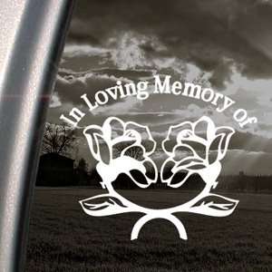  In Loving Memory Roses Decal Truck Window Sticker 