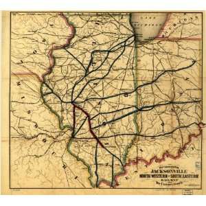    1850s Railroad map of Map of Illinois & Indiana