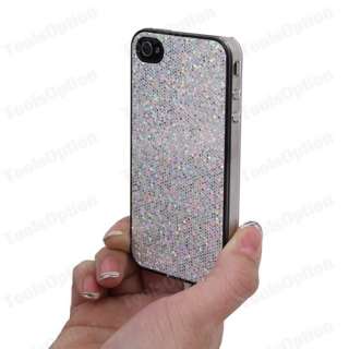 Black Bling Series Hard Case Apple iPhone 4 + Protective Film