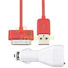  Car Charger+Red Data Sync Cable Cord For Apple iPod Touch 2nd Gen 2G 2