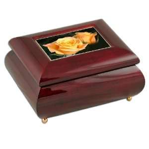  Gorgeous Yellow Rose Musical Jewelry Box 