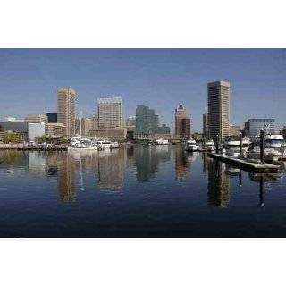 Baltimore Skyline Reflected in the Inner Harbor   36W x 24H   Peel 