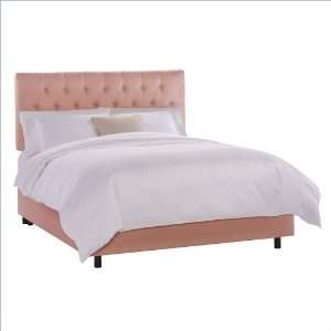  Twin Skyline Furniture Tufted Upholstered Bed in Shantung 