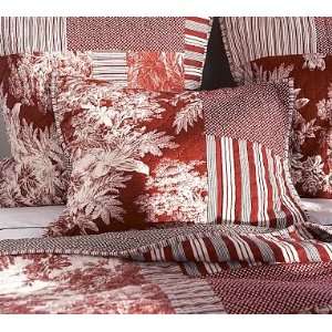 Pottery Barn Matine Patchwork Quilt & Sham   Red 