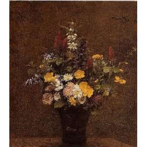   Wildflowers in a Brown Vase, By Heade Martin Johnson
