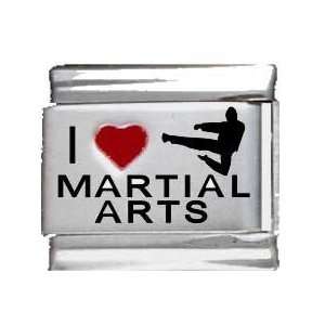  I Heart Martial Arts Red Heart Laser Italian Charm 