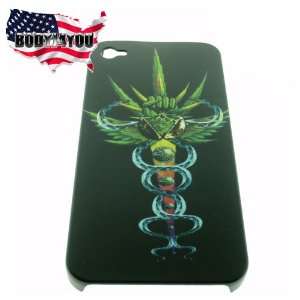   Case Black Dragon Dagger Snap On Cover for iPhone 4G   