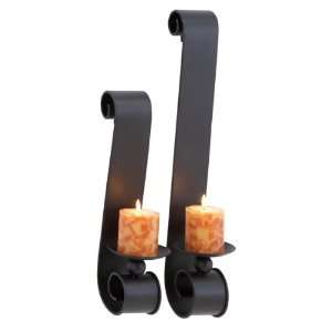  Transitional Tuscan Iron Metal Wall Candle Sconce Set of 2 