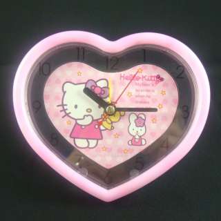 NEW PINK Cute Hello Kitty ALARM CLOCK desk heart#2833  