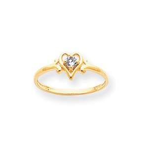   14k Genuine March Birthstone Heart Ring   JewelryWeb Jewelry