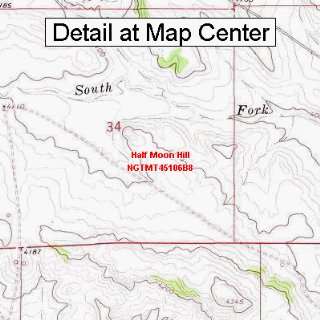  USGS Topographic Quadrangle Map   Half Moon Hill, Montana 