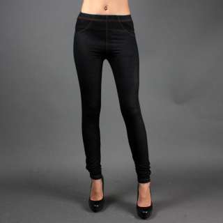 Womens Premium Dark Denim Wash Skinny Jeans Leggings Style Jeggings 