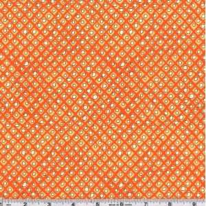  45 Wide Buddha Party Dot Plaid Orange Fabric By The Yard 