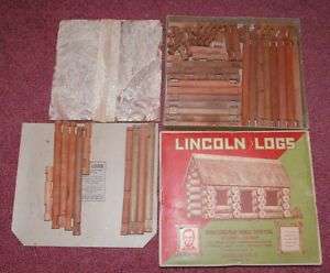 Very Early 1920s Lincoln Logs set Original Box  