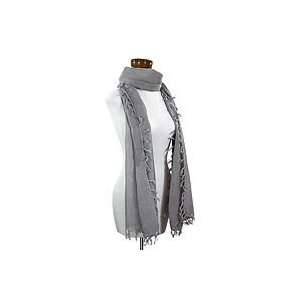  NOVICA Cotton scarf, Jacobine Gray
