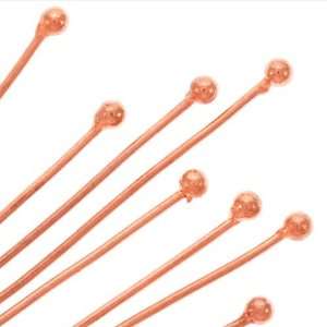  Copper Ball Head Pins 21 Gauge 2.5 Inches (10 Head Pins 