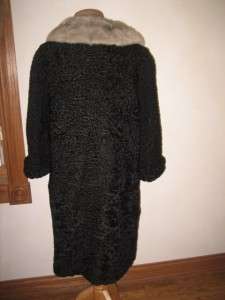 Medium Saphire Mink Persian Lamb Fur Coat Jacket #4c  