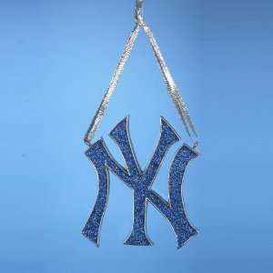 12 Major League Baseball New York Yankees NY Logo Glitter Ornaments 