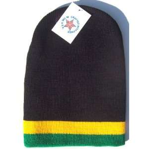  Rasta Jamaica Winter Beanie Hat Cap Green Yellow Black 
