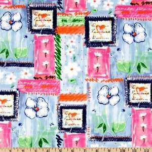  45 Wide Lyssa Pink/Light Blue Fabric By The Yard Arts 