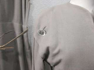 vtg 40s Ladies H. Liebes Co Designer Lightweight Taupe Wool Dress Suit 