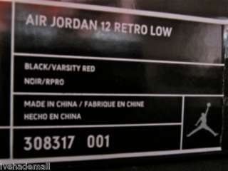Nike Air Jordan 12 XII Retro low Blk Sz 14 308317 001   