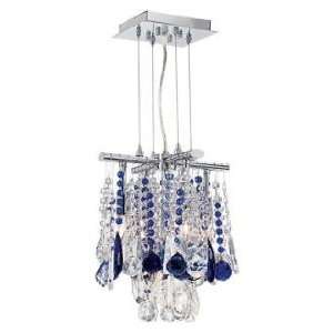  Luminous 11 Wide Blue and Clear Crystal Chandelier