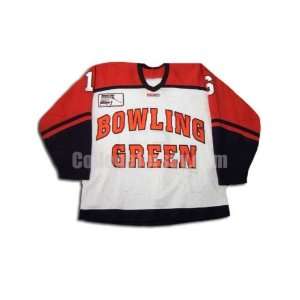 White No. 16 Game Used Bowling Green CCMSports Hockey Jersey 