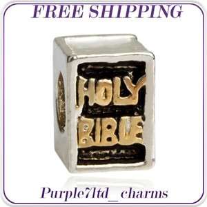 1pc gold & silver Holy Bible bead for European bracelet beads charm 