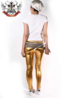 RTBU Hip Hop LOW RISE SPACE LEGGING PANTS Metallic GOLD  