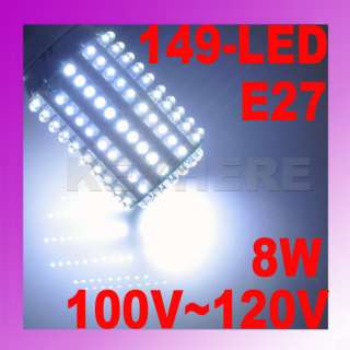 E27 8W 360° 149 LED Corn Light Bulb Lamp 100~120V Cool  